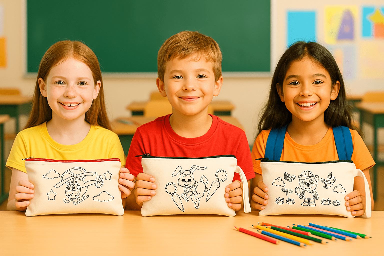 Federmäppchen mit Reißverschluss aus Baumwoll-Canvas in Großmenge für den Schulstart