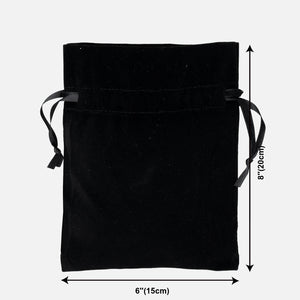 Black Velvet Drawstring Pouch – 6" × 8" (15 × 20 cm) - Pamusan.com