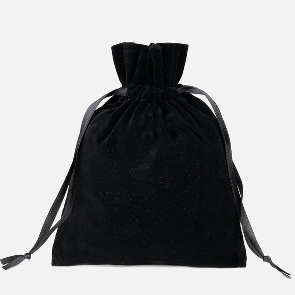 Black Velvet Drawstring Pouch – 6" × 8" (15 × 20 cm) - Pamusan.com