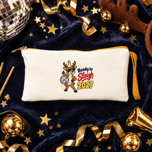 Federmäppchen Weihnachten – 9 Motive für Weihnachten & Neujahr 2027, Stoff-Federmäppchen mit farbigem Reißverschluss 21 × 10 cm – Baumwollgabardine - Pamusan.de
