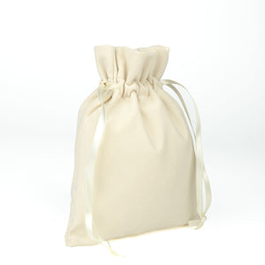 Natural Velvet Drawstring Pouch – 6" × 8" (15 × 20 cm) - Pamusan.com