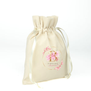Personalized Natural Velvet Drawstring Pouch – 6" × 8" (15 × 20 cm) - Pamusan.com