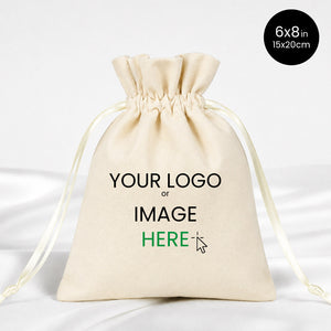 Personalized Natural Velvet Drawstring Pouch – 6" × 8" (15 × 20 cm) - Pamusan.com