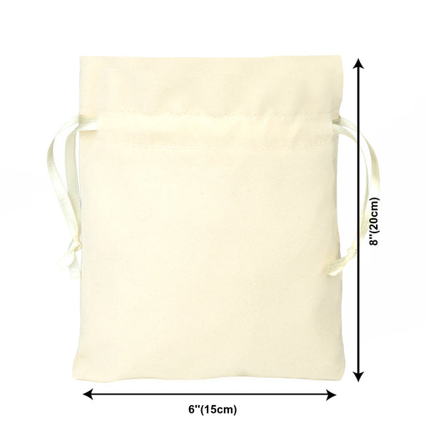 Natural Velvet Drawstring Pouch – 6" × 8" (15 × 20 cm) - Pamusan.com