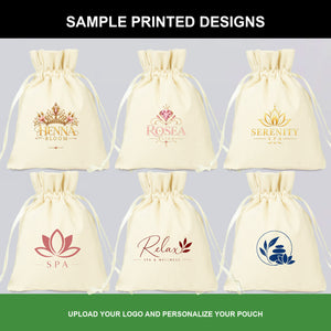 Personalized Natural Velvet Drawstring Pouch – 6" × 8" (15 × 20 cm) - Pamusan.com