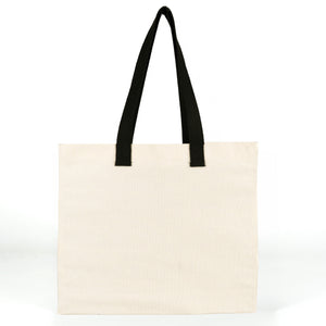 Unbedruckte Baumwolltasche 40 x 35 x 15 cm im Studio, Vorderansicht in Naturfarbe