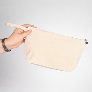 Natural cotton canvas zipper pouch with star zipper pull – Pamusan.com