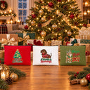 Weihnachts-Kosmetiktasche – 9 Motive für Weihnachten & Neujahr 2027, Clutch mit Reißverschluss 21 × 15 cm – Baumwollgabardine