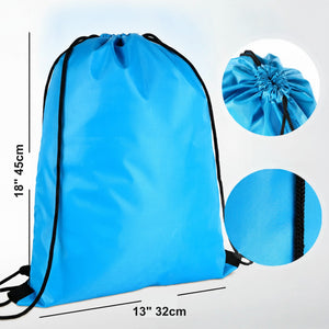 Turquoise waterproof drawstring backpack dimensions 13×18 in (32×45 cm) - Pamusan.com