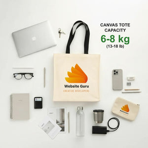 Large canvas tote bag carry capacity 6-8 kg (13-18 lb)