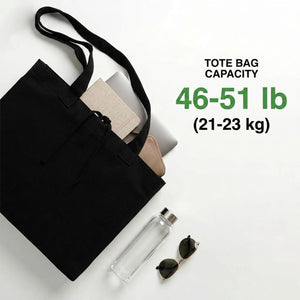 Blank black canvas tote bag capacity 46-51 lb (21-23 kg) – Pamusan.com