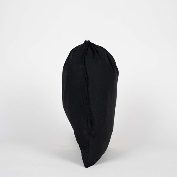Black Cotton Drawstring Pouch – 12" × 16" (30 × 40 cm) – 4 oz - Pamusan.com