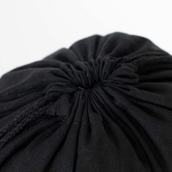 Black Cotton Drawstring Pouch – 12" × 16" (30 × 40 cm) – 4 oz - Pamusan.com