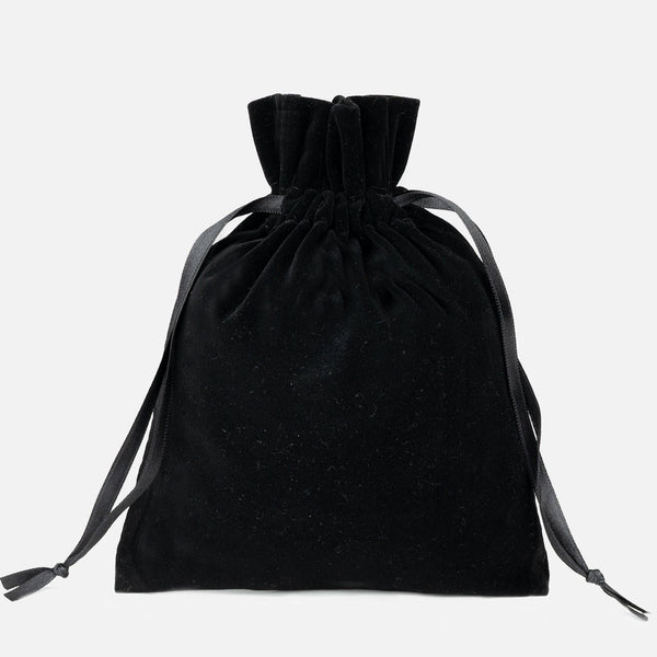 Black Velvet Drawstring Pouch – 6" × 8" (15 × 20 cm) - Pamusan.com