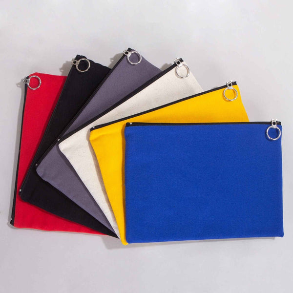 Blank Cotton Clutch Bag with Zipper – 12"x8" Lined Purse - Pamusan.com
