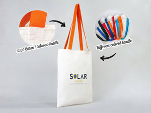 Blank Cotton Tote Bag with Orange Handles – 14"x16" Reusable Eco Bag - Pamusan.com