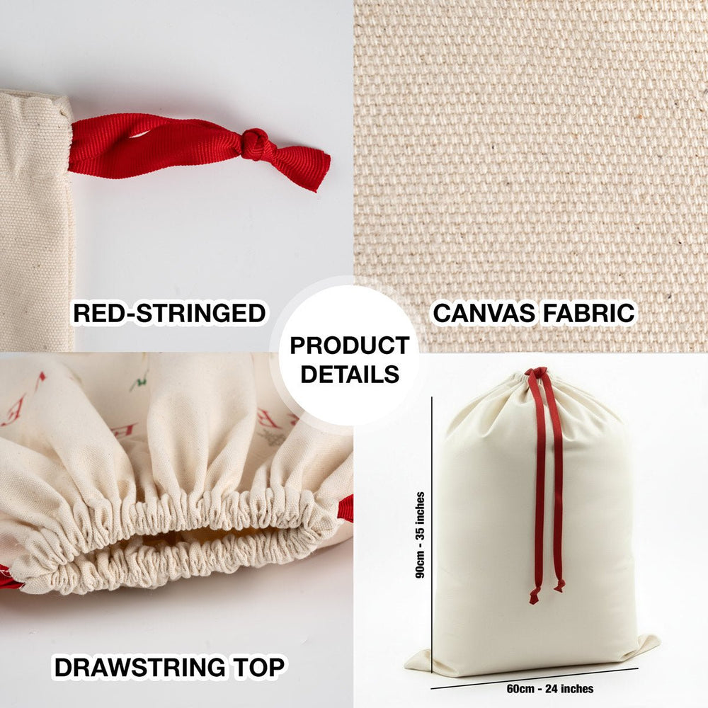 Personalized Santa Sack – 24" x 35" (60 x 90 cm) Large Christmas & New Year Gift Bag - Pamusan.com