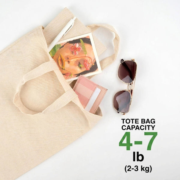 Blank Short Handle Tote Bag 12"x14" – Natural Cotton, 6 oz Gabardine Fabric - Pamusan.com
