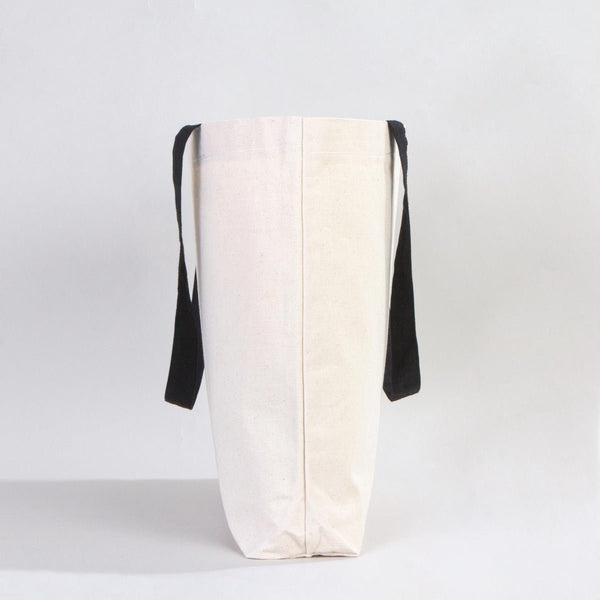 Canvas Beach Tote Bag with Black Handles – 19" × 16" × 4" (48 × 41 × 10 cm) – 10 oz Cotton - Pamusan.com