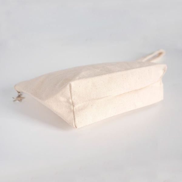 Canvas Clutch Pencil Case with Star Zipper Pull – 9" x 5" x 2" - Pamusan.com