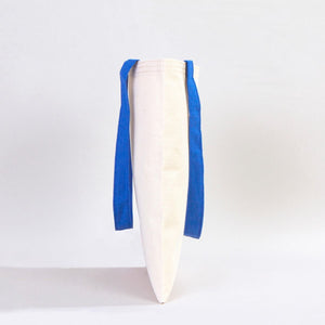 Canvas Purse with Blue Handles - 14" x 16" (35x40 cm) - 10 oz - Pamusan.com