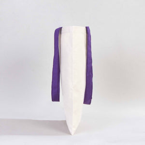 Canvas Purse with Purple Handles - 14" x 16" (35x40 cm) - 10 oz - Pamusan.com