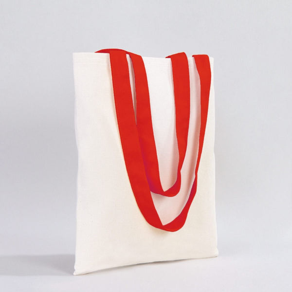 Canvas Purse with Red Handles - 14" x 16" (35x40 cm) - 10 oz - Pamusan.com