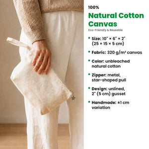 Canvas zipper pouch 10" x 6" x 2", 320 g/m² cotton canvas – Pamusan.com