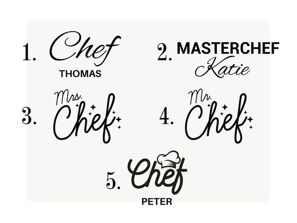 Chef Apron - Personalized Kitchen Apron for Women or Men - Custom Name Chef Apron - Logo Print Options - Pamusan.com