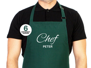 Chef Apron - Personalized Kitchen Apron for Women or Men - Custom Name Chef Apron - Logo Print Options - Pamusan.com