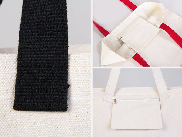 Personalized Santa Canvas Tote Bag, Christmas Gift, 18"W x 14"H x 3"L - Pamusan.com