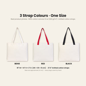 Canvas-Tasche Weihnachten mit Strickhenkeln – 9 Motive Happy New Year 2027, Tragetasche 45 × 35 × 8 cm in Beige, Rot oder Schwarz – 320 g/m² - Pamusan.de