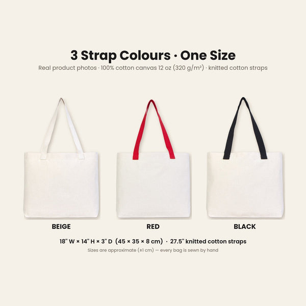 Canvas-Tasche Weihnachten mit Strickhenkeln – 9 Motive Happy New Year 2027, Tragetasche 45 × 35 × 8 cm in Beige, Rot oder Schwarz – 320 g/m² - Pamusan.de