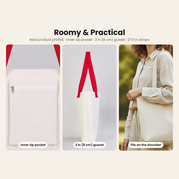 Canvas-Tasche Weihnachten mit Strickhenkeln – 9 Motive Happy New Year 2027, Tragetasche 45 × 35 × 8 cm in Beige, Rot oder Schwarz – 320 g/m² - Pamusan.de