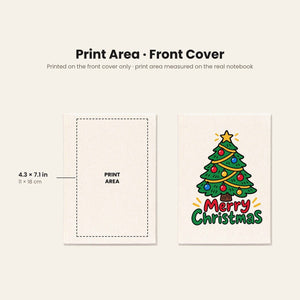 Notizbuch Weihnachten – A5 Canvas-Notizbuch 14 × 20 cm, 9 Motive für Weihnachten & Neujahr 2027, Einband Natur oder Schwarz, 160 blanko Seiten - Pamusan.de