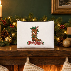 Weihnachts-Kosmetiktasche – 9 Motive für Weihnachten & Neujahr 2027, Clutch mit Reißverschluss 21 × 15 cm – Baumwollgabardine - Pamusan.de
