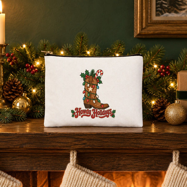 Weihnachts-Kosmetiktasche – 9 Motive für Weihnachten & Neujahr 2027, Clutch mit Reißverschluss 21 × 15 cm – Baumwollgabardine - Pamusan.de