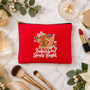 Weihnachts-Kosmetiktasche – 9 Motive für Weihnachten & Neujahr 2027, Clutch mit Reißverschluss 21 × 15 cm – Baumwollgabardine - Pamusan.de