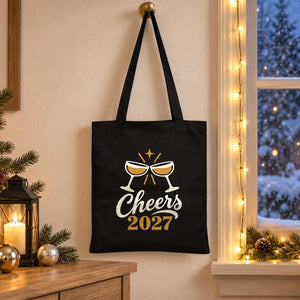 Weihnachtstasche aus Baumwolle – Tragetaschen 35 × 40 cm in Natur, Rot oder Schwarz, 9 Motive für Weihnachten & Neujahr 2027 – Baumwollgabardine - Pamusan.de