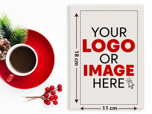 Christmas Tree Notebooks, 6" × 8" (15 × 20 cm) Personalize with Your Logo or Text — logo detail | Pamusan