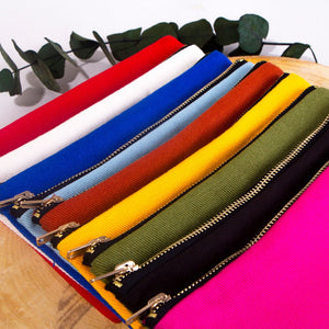 Clutch Bag Red 8"x6" – Cotton Zipper Cosmetic & Makeup Pouch - Pamusan.com