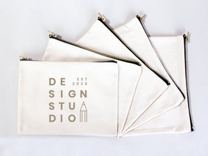 Clutch Bag White 8"x6" – Custom Logo Cotton Makeup & Personalized Cosmetic Pouch - Pamusan.com