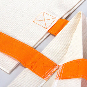 Cotton Tote Bag – 16" × 14" (40 × 35 cm) – Orange Handles - Pamusan.com