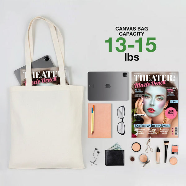 Custom Canvas Tote Bags Bulk – 14"x16" Natural Color with Logo Printing | Wholesale Cotton Totes - Pamusan.com