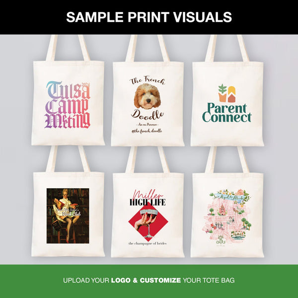 Custom Canvas Tote Bags Bulk – 14"x16" Natural Color with Logo Printing | Wholesale Cotton Totes - Pamusan.com
