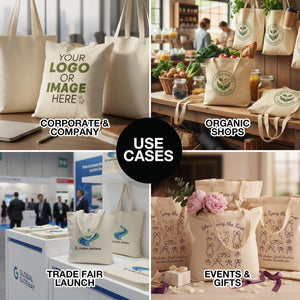 Custom Canvas Tote Bags Bulk – 14"x16" Natural Color with Logo Printing | Wholesale Cotton Totes - Pamusan.com