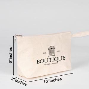 Canvas zipper pouch dimensions 10" x 6" x 2" – Pamusan.com