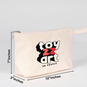 Canvas zipper pouch dimensions 12" x 7" x 3" – Pamusan.com