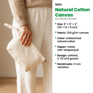 Canvas zipper pouch 9" x 5" x 2", 320 g/m² cotton canvas – Pamusan.com