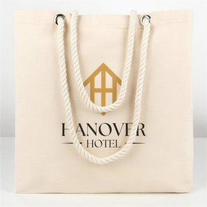Custom Large Canvas Tote Bag with Logo & Zippered Pocket – 19"x16"x4" - Pamusan.com